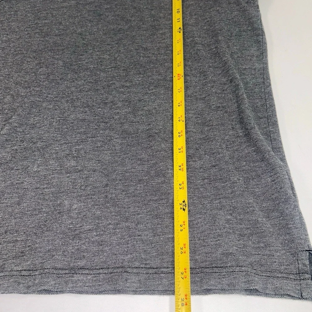 Hollister Mens Polo Shirt Medium Two Tone Grey Epic Flex Stretch Blue Logo - Picture 5 of 8
